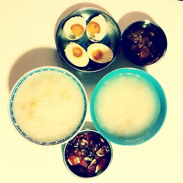 Food Photograph - #dinner For The Sick! Porridge With by Dorcas Pang
