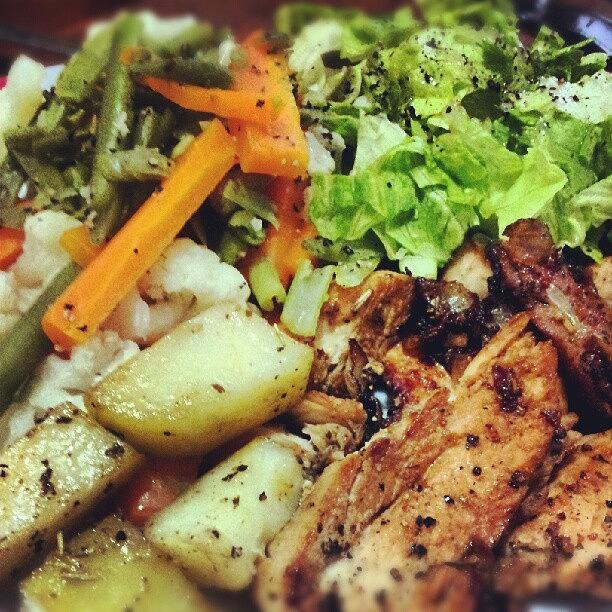 Lettuce Photograph - #dinner #healthy #vegies #chicken by Shamoon Sabig
