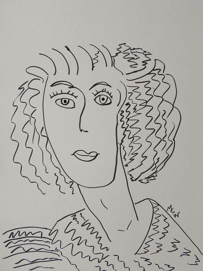 Direct Woman Drawing by Mary Carol Williams