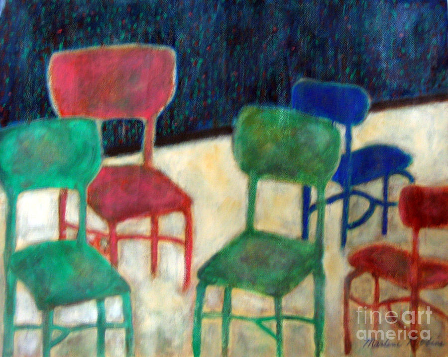 Chairs Painting - Directions by Marlene Robbins Chairs Painting - Directions by Marlene Robbins