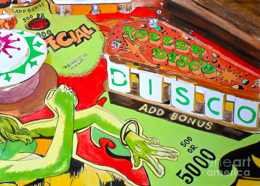 DISCO Pinball Painting by Beth Saffer