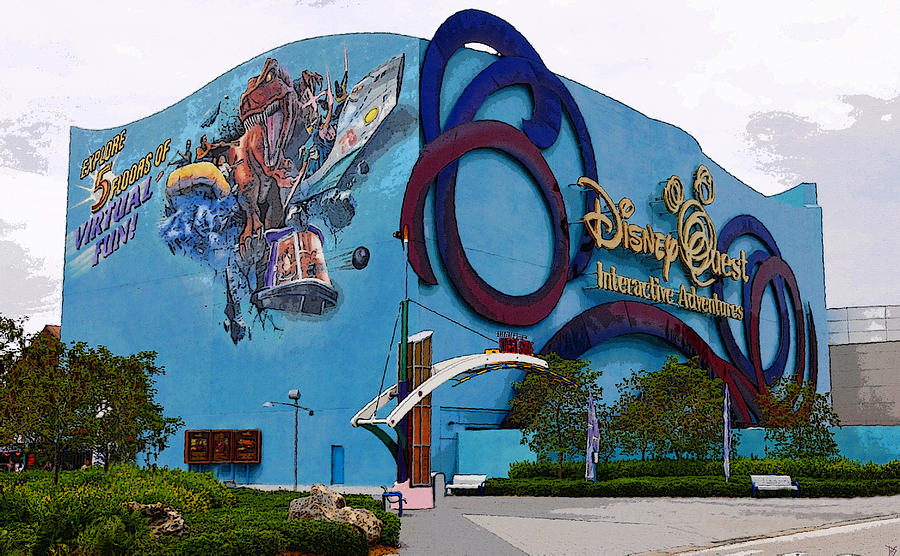 Disney Quest Florida Painting by David Lee Thompson