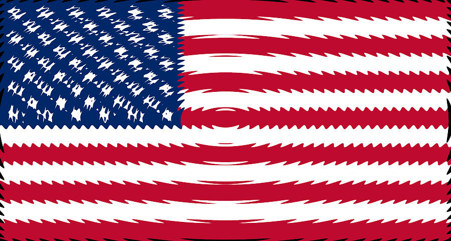 Flag Digital Art - Distorted Flag by Ron Hedges