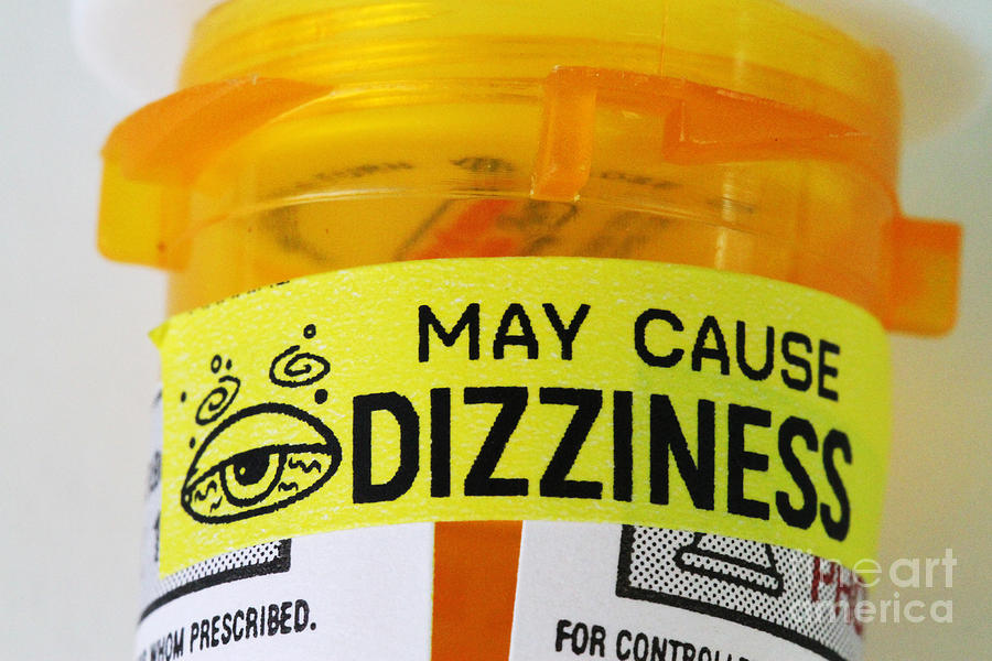 Dizziness Warning Label Photograph by Photo Researchers, Inc.