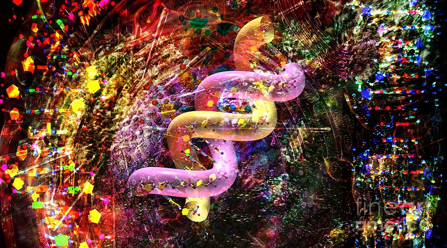 Abstract Digital Art - DNA Dreaming 5 by Russell Kightley