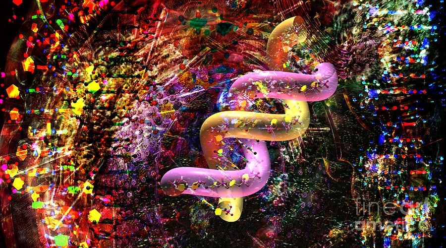 Abstract Digital Art - DNA Dreaming 6 by Russell Kightley