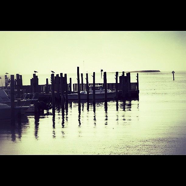 Boat Photograph - #dock #water #reflection #bay #boat by Emily Lippman
