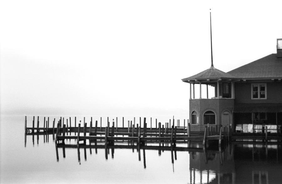 Docks in Mist Photograph by Alan Tonnesen