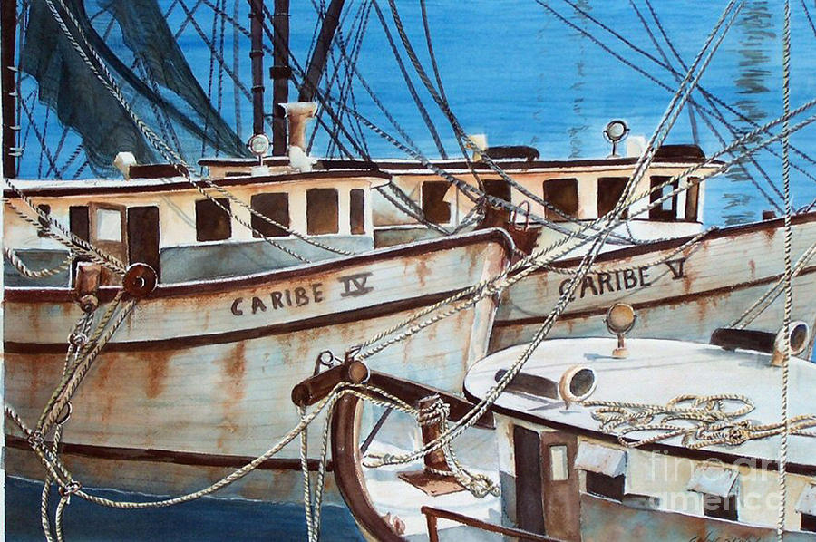 Dockside    SOLD PRINTS AVAILABLE Painting by Sandy Brindle