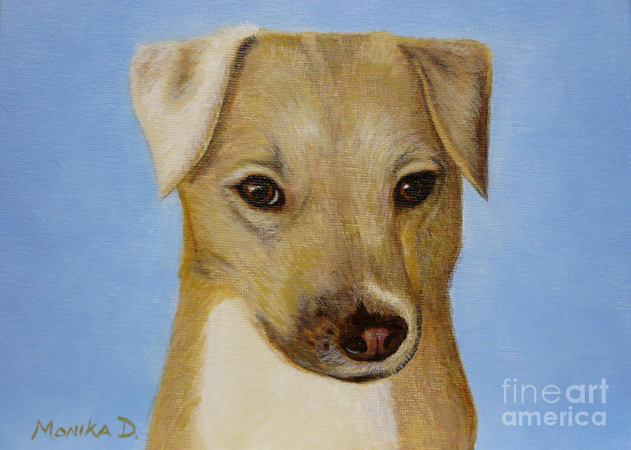 Dog Portrait Painting by Monika Shepherdson