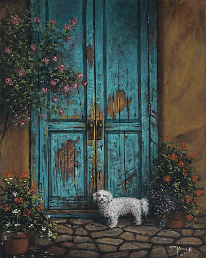 Painting door. Двери в живописи. Картины из Доорс. Картины Дорс. Собака смотрит в дверной проем картина.