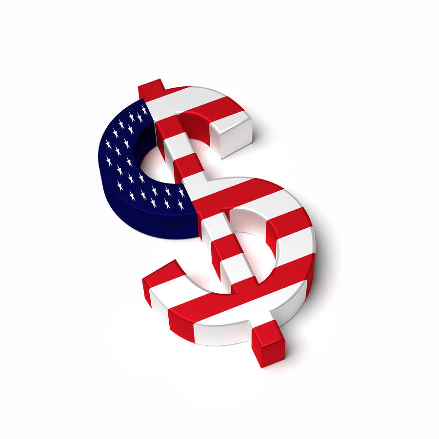 Dollar Symbol Painted With The Usa Flag Design Digital Art by Doug Armand