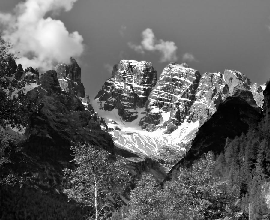 Dolomites in Black and White Photograph by Ellen Heaverlo