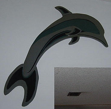 Dolphin in Wood Mixed Media by Val Oconnor