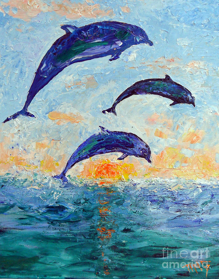 Dolphin Magic Painting by Doris Blessington