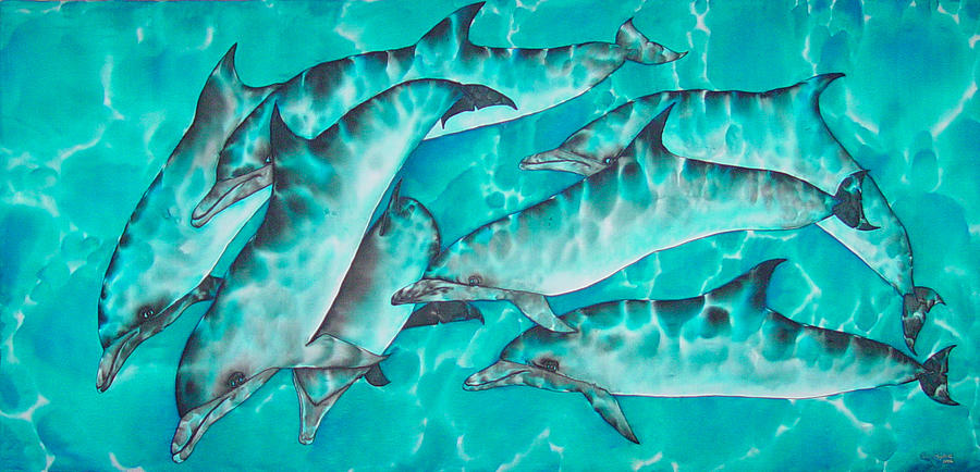 Dolphin Pod Painting by Daniel Jean-Baptiste