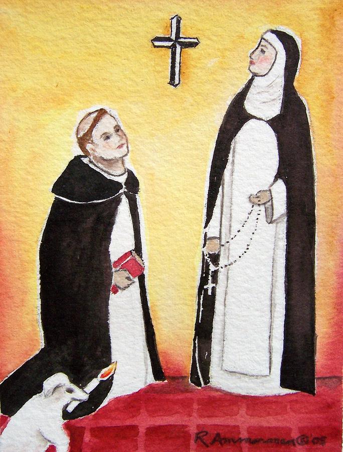 Catholic Painting - Dominic and Catherine by Regina Ammerman