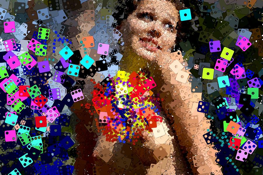 Nude Digital Art - Domino girl by Bogdan Floridana Oana
