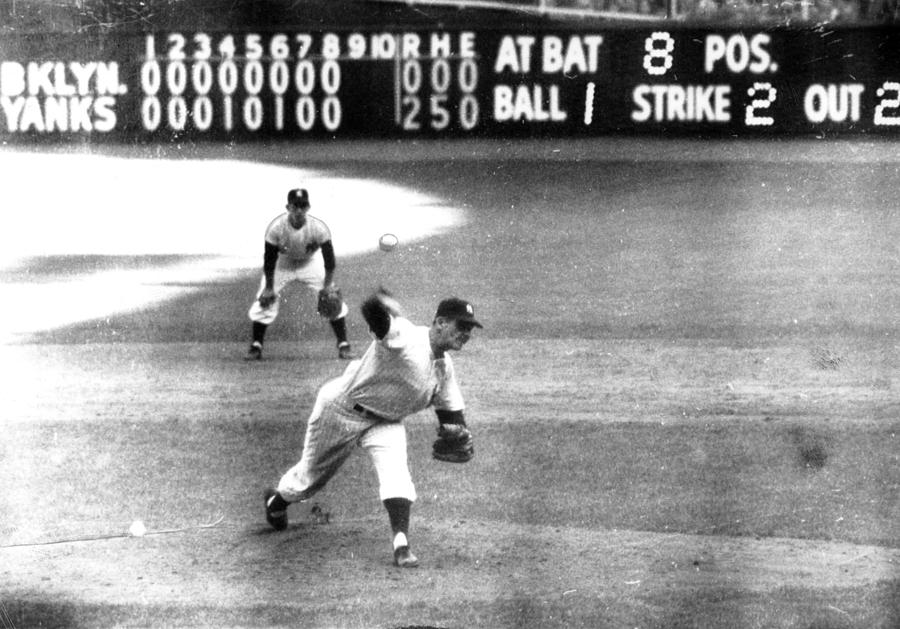 New York Yankees Photograph - Don Larsen Of The Ny Yankees Pitches by Everett