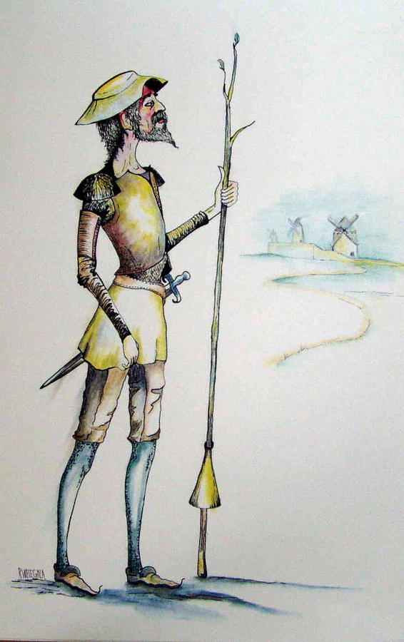 Knight Painting - Don Quixote by Rita Welegala