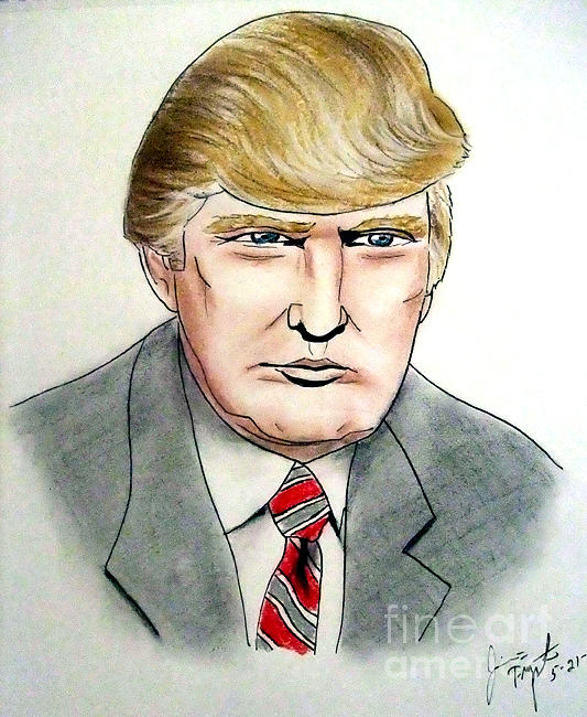 Donald Trump Hair Drawing Drawing by Jim Fitzpatrick