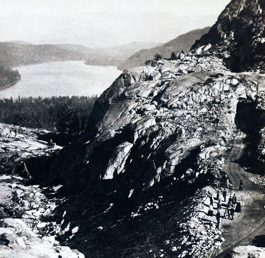 Donner Lake from Summit - California - c 1865 Photograph by International  Images