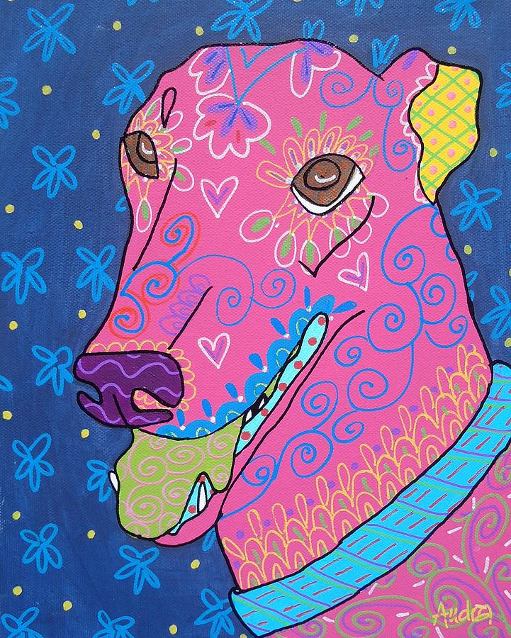 Doodle Greyhound Painting By Audra Sampson Fine Art America