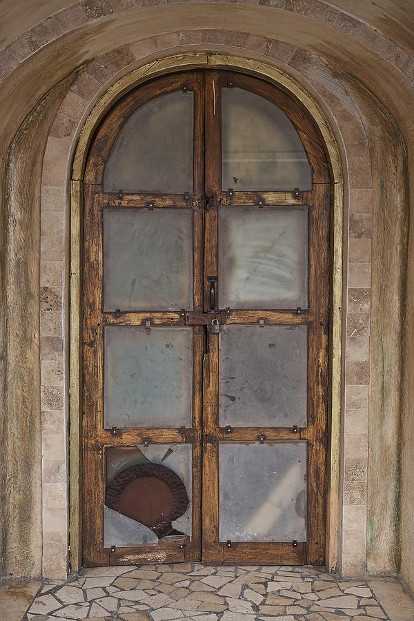 Door With Plate Photograph by Mark Harrington