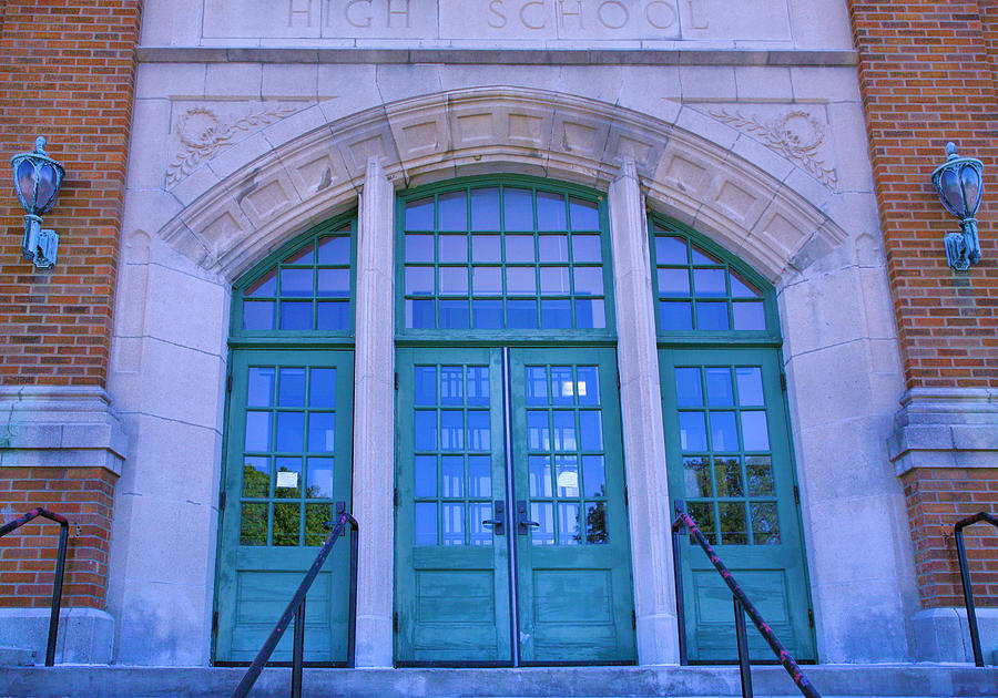 Sports Photograph - Doors To Old High School  by Steven Ainsworth
