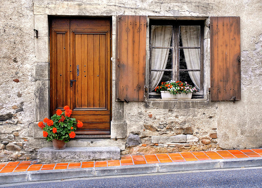 Doorway and Window in Provence France Photograph by Dave Mills
