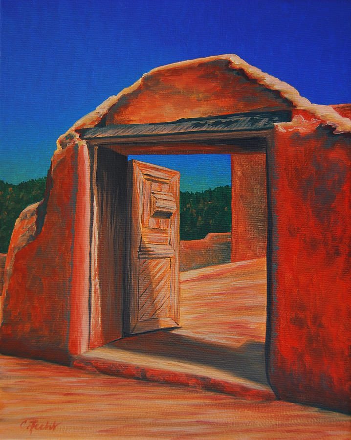 Doorway To Las Trampas Painting by Cheryl Fecht