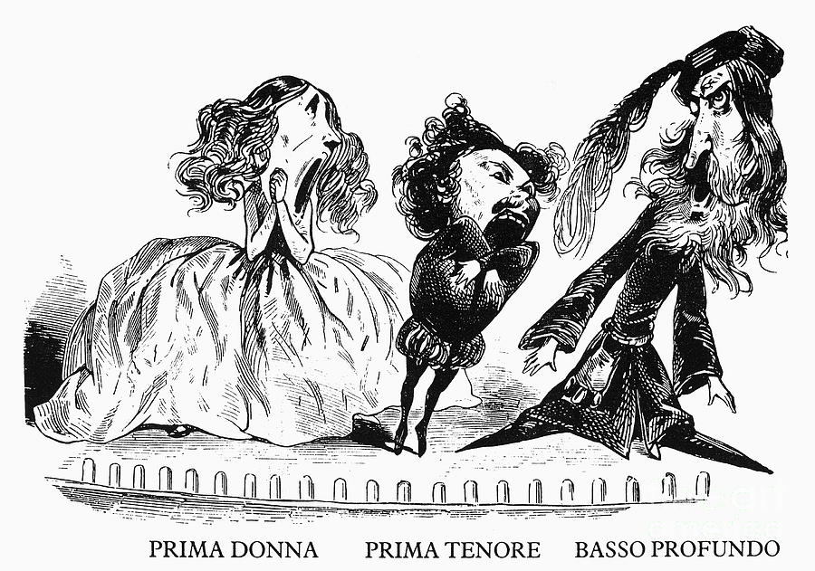 Opera Performers Drawing by Gustave Dore