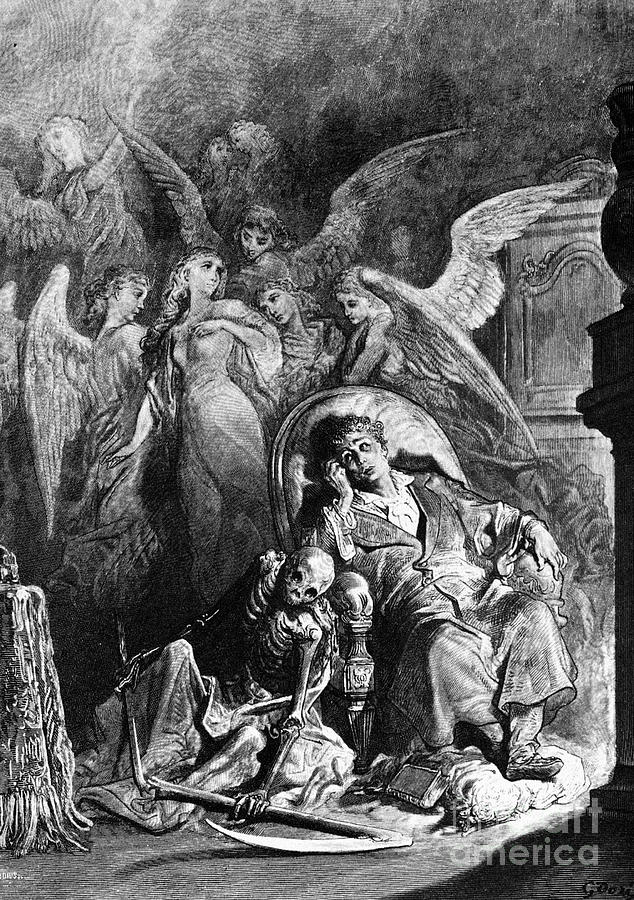 The Raven #8 Drawing by Gustave Dore