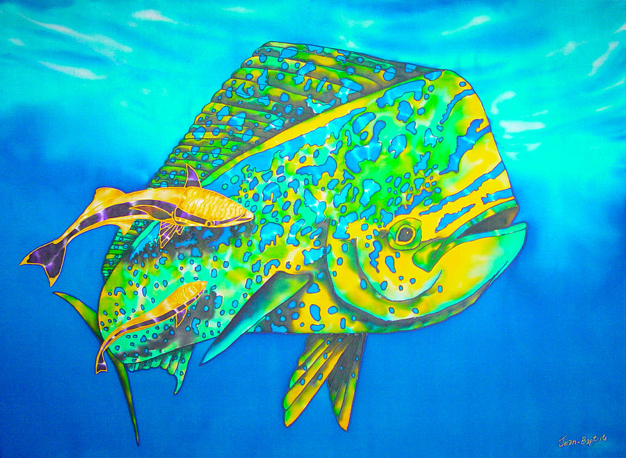 Nature Painting - Dorado and Remoras - Dorado Fish by Daniel Jean-Baptiste