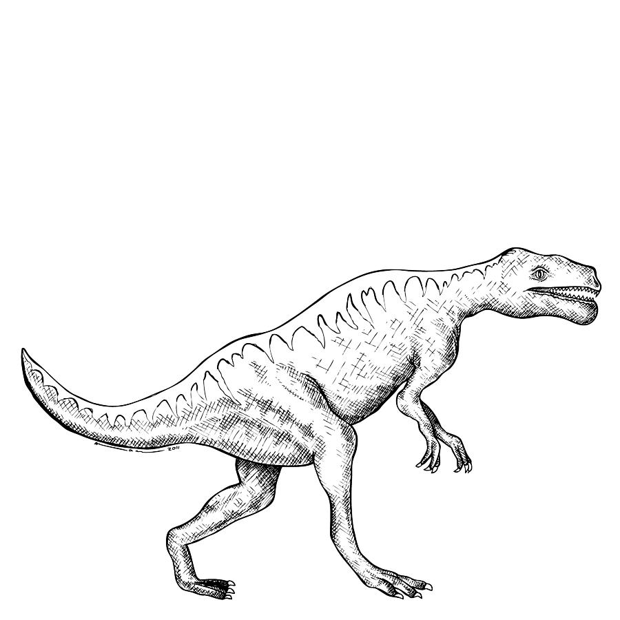 Dinosaur Drawing - Dorkosaurus - Dinosaur by Karl Addison
