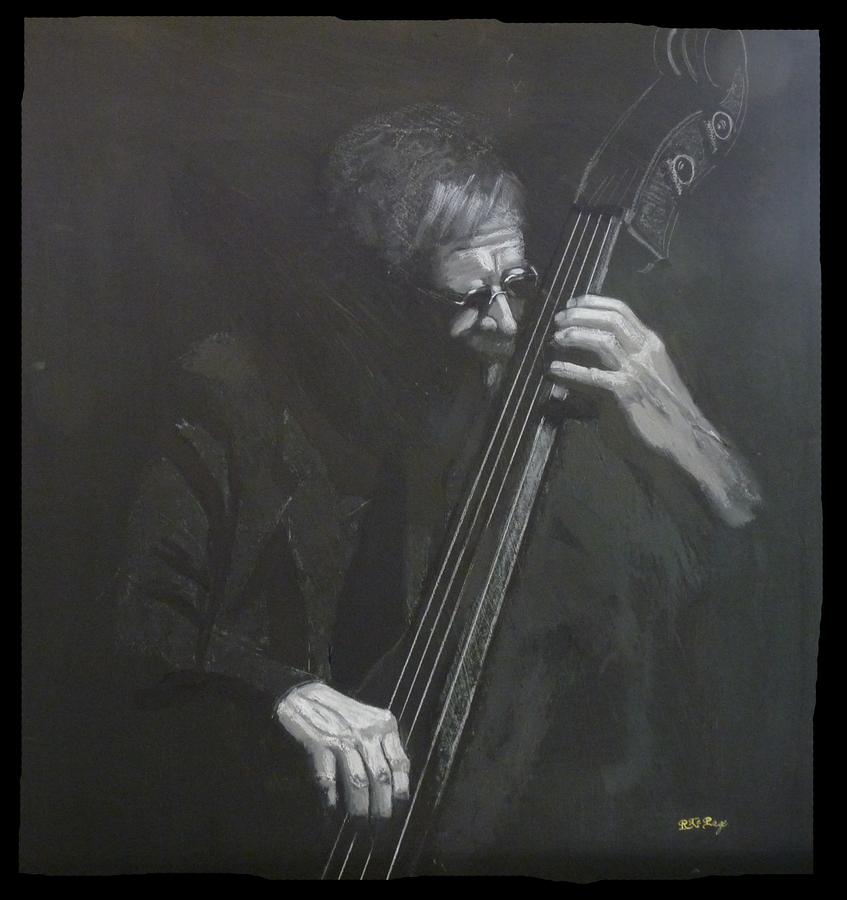 Double Bass Player Painting by Richard Le Page