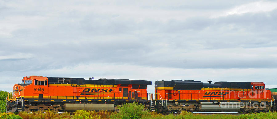 Double BNSF Engines Photograph by Randy Harris