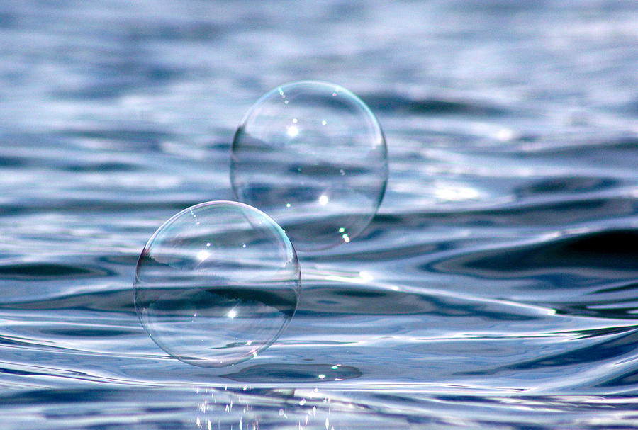 Double Bubble on the Water Photograph by Cathie Douglas