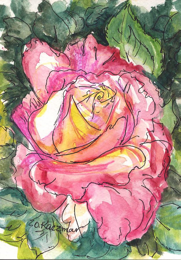 Rose Painting - Double Delight Rose by Olga Kaczmar