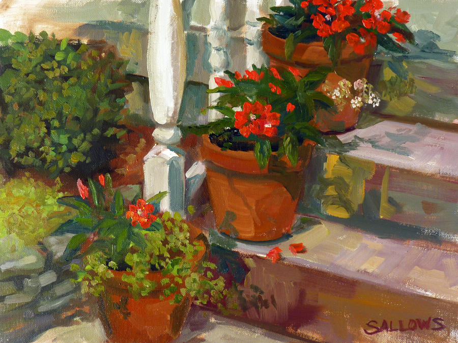 Double Impatiens Painting by Nora Sallows - Fine Art America