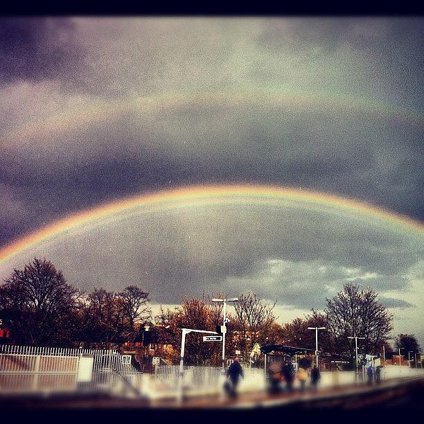London Photograph - Double Rainbow At Lewisham Station by Neil Ormsby