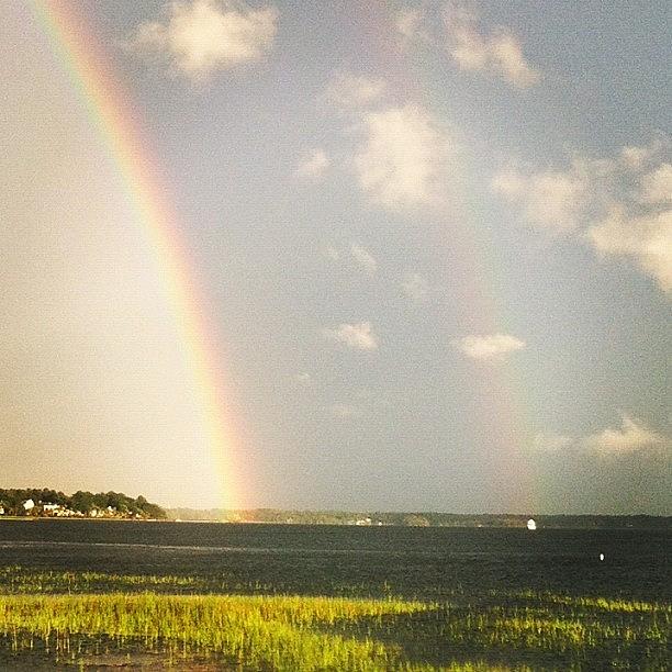 Nature Photograph - Double Rainbow.  by Lea Ward