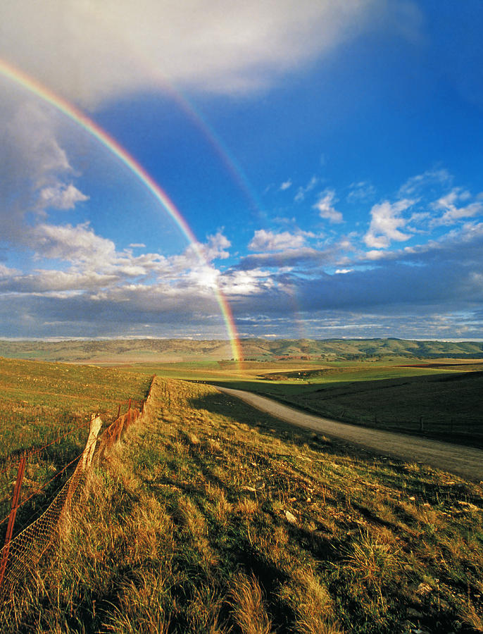 Double Rainbow Over Farmland Near Jamestown, South Australia Photograph ...