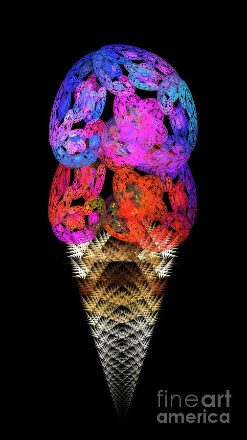 Double Scoop Ice Cream Cone Digital Art by Andee Design