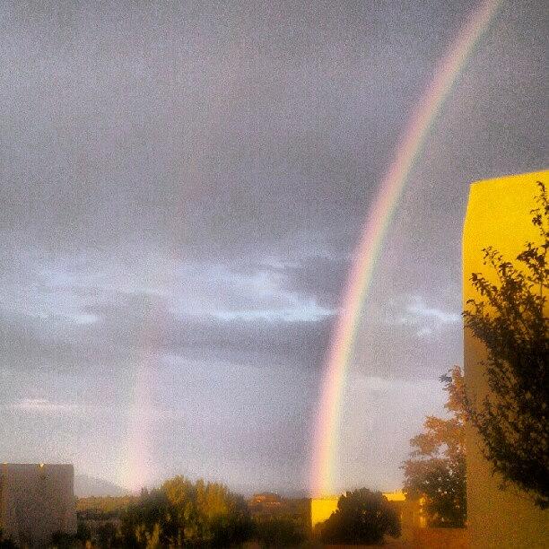 Rainbow Photograph - Doublr Rainbow Santa Fe by Holly Sharpe-moore