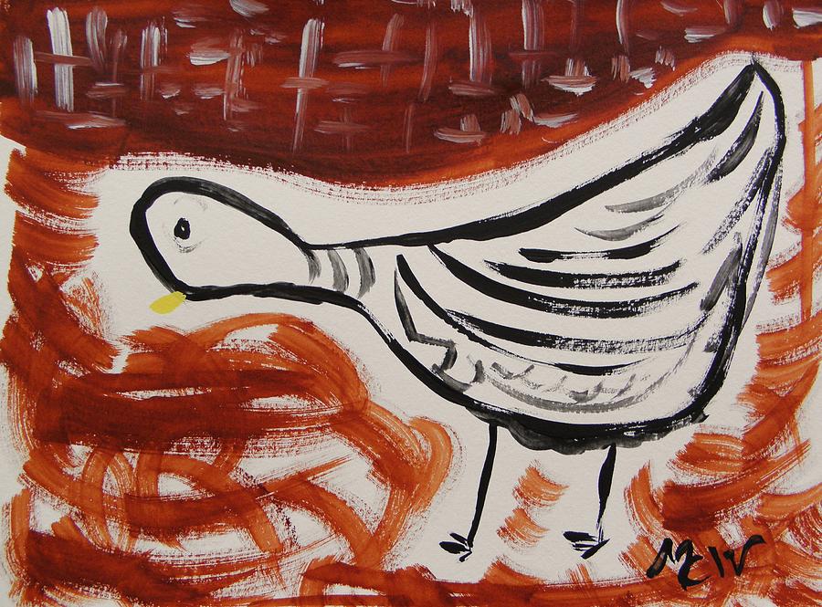 Dove and Red Painting by Mary Carol Williams