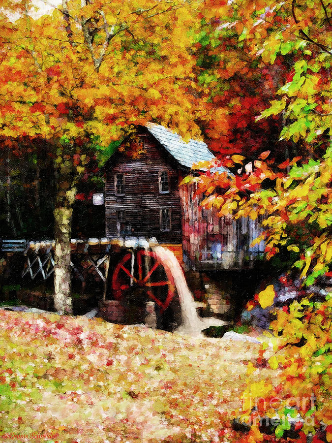 Down By the Old Mill Stream Digital Art by Lianne Schneider