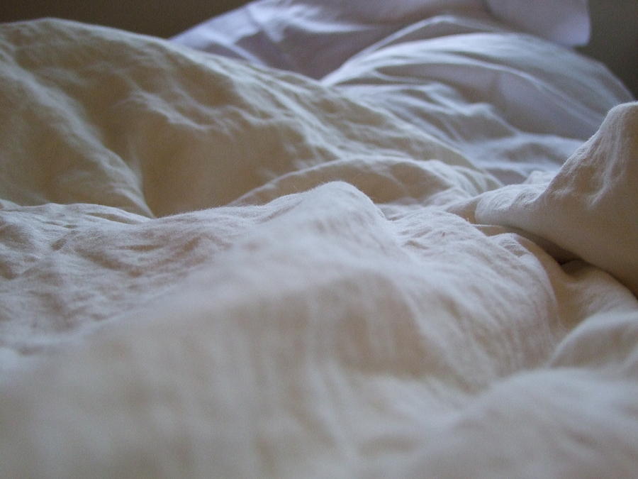 Bed Photograph - Down Comforter by Angela Hansen