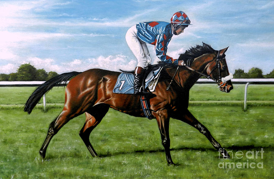 Horse Racing Painting - Down To The Start by Caroline Collinson