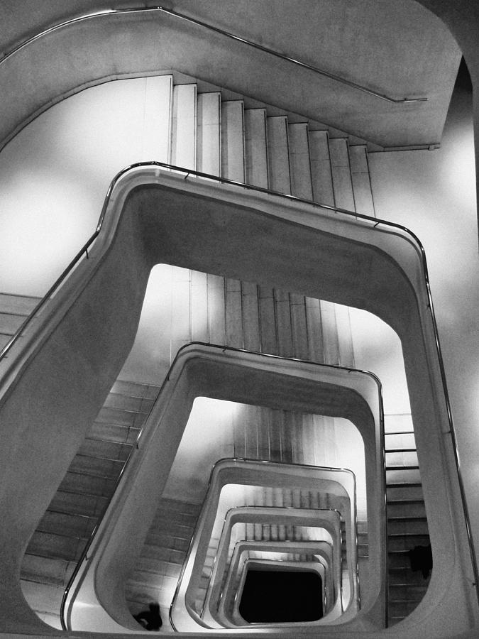 Black And White Photograph - DownStairs by Pedro Fernandez